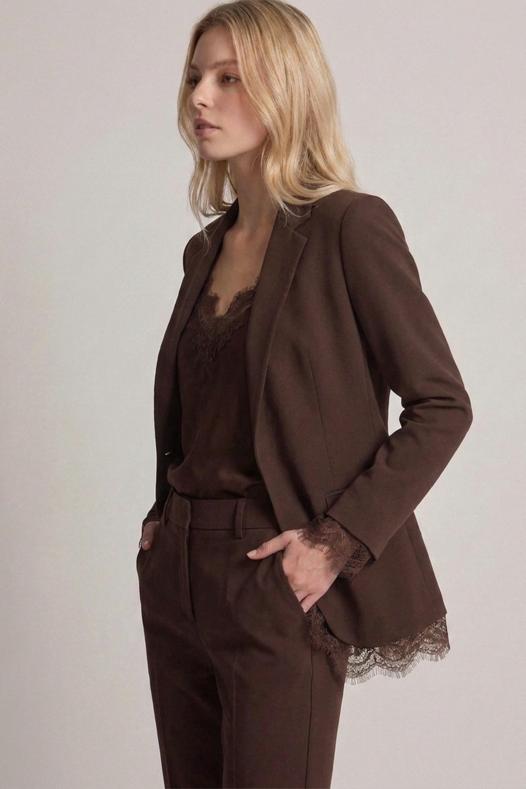The Espresso Lace Blazer