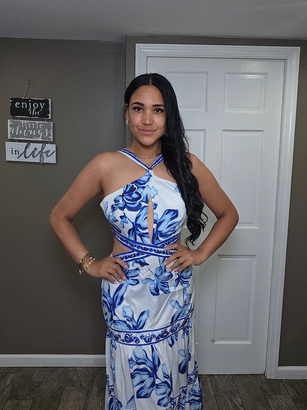 Blue Porcelain Maxi Dress
