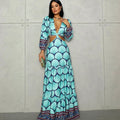 Ocean Goddess Cutout Maxi Dress