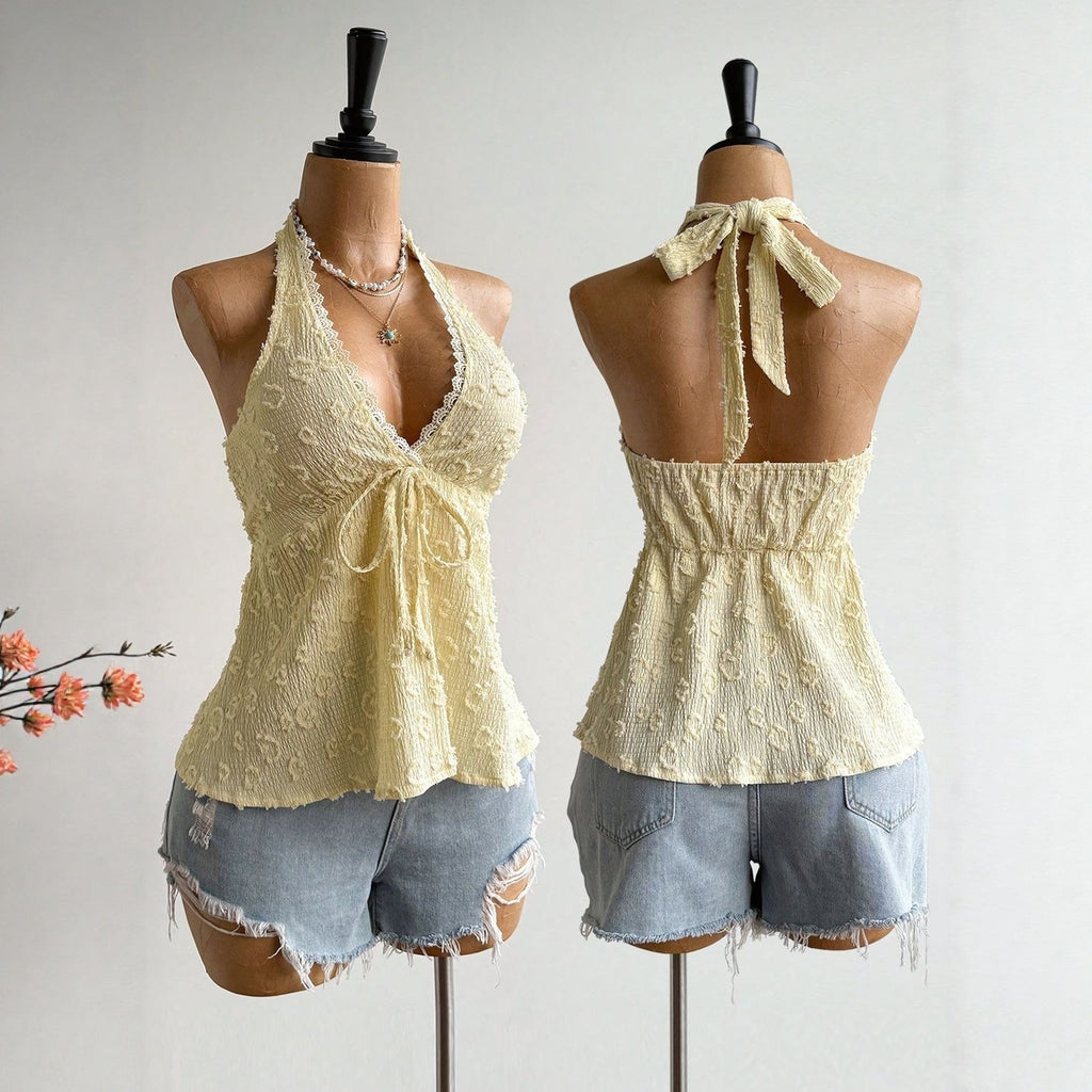 Buttercream Bloom Halter Top