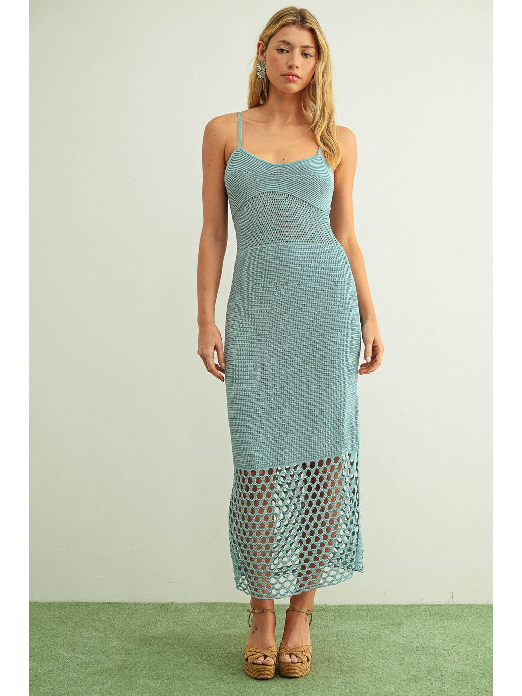 Santorini Breeze Crochet Dress
