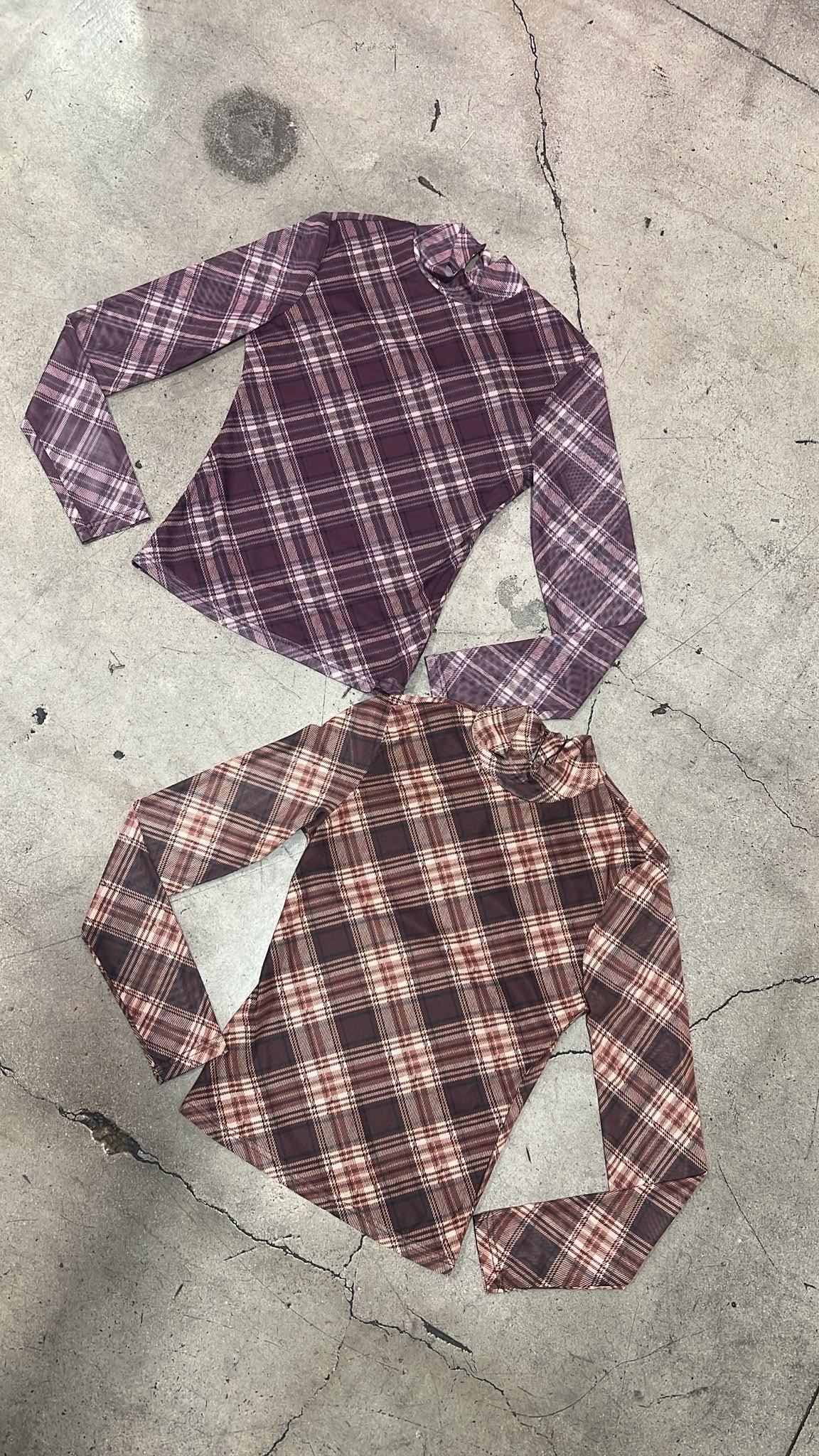 Plaid Mock Neck Top