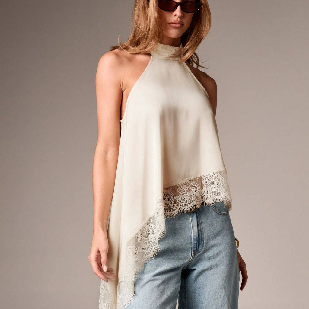 Ivory Luxe Halter Top