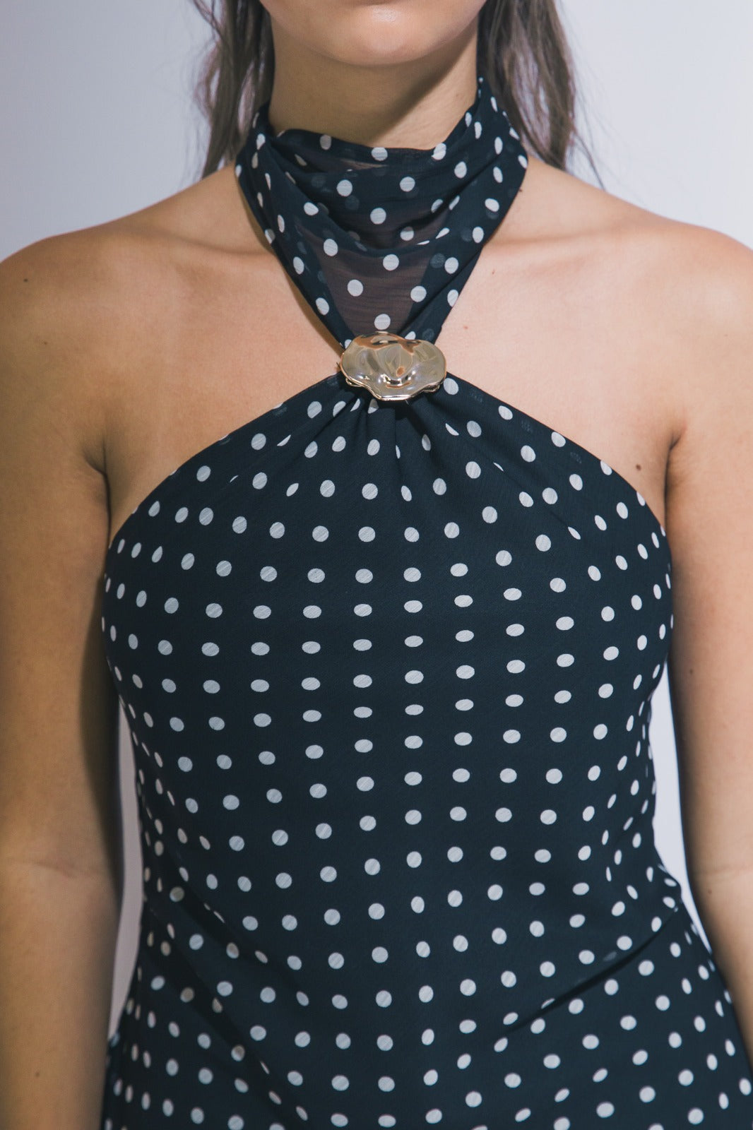 Midnight Riviera Polka Dot Halter Set