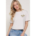 Palm Paradise Crochet Trim Tee