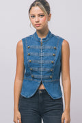The Denim Napoleon Vest