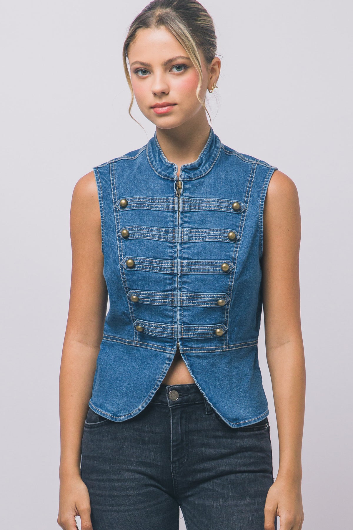 The Denim Napoleon Vest