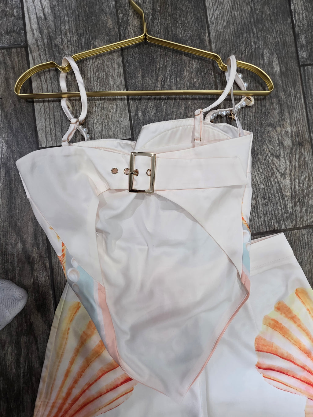 Coastal Seashell Satin Two-Piece Set