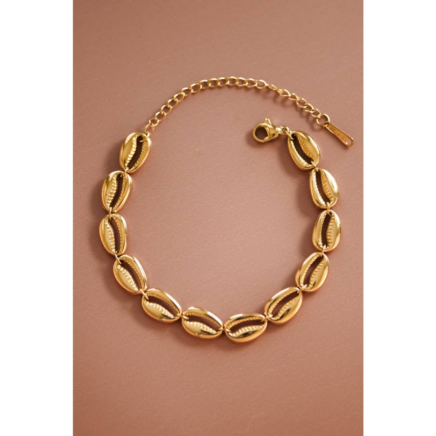 18K Gold Plated Stainless Steel Cowrie Shell Bracelet
