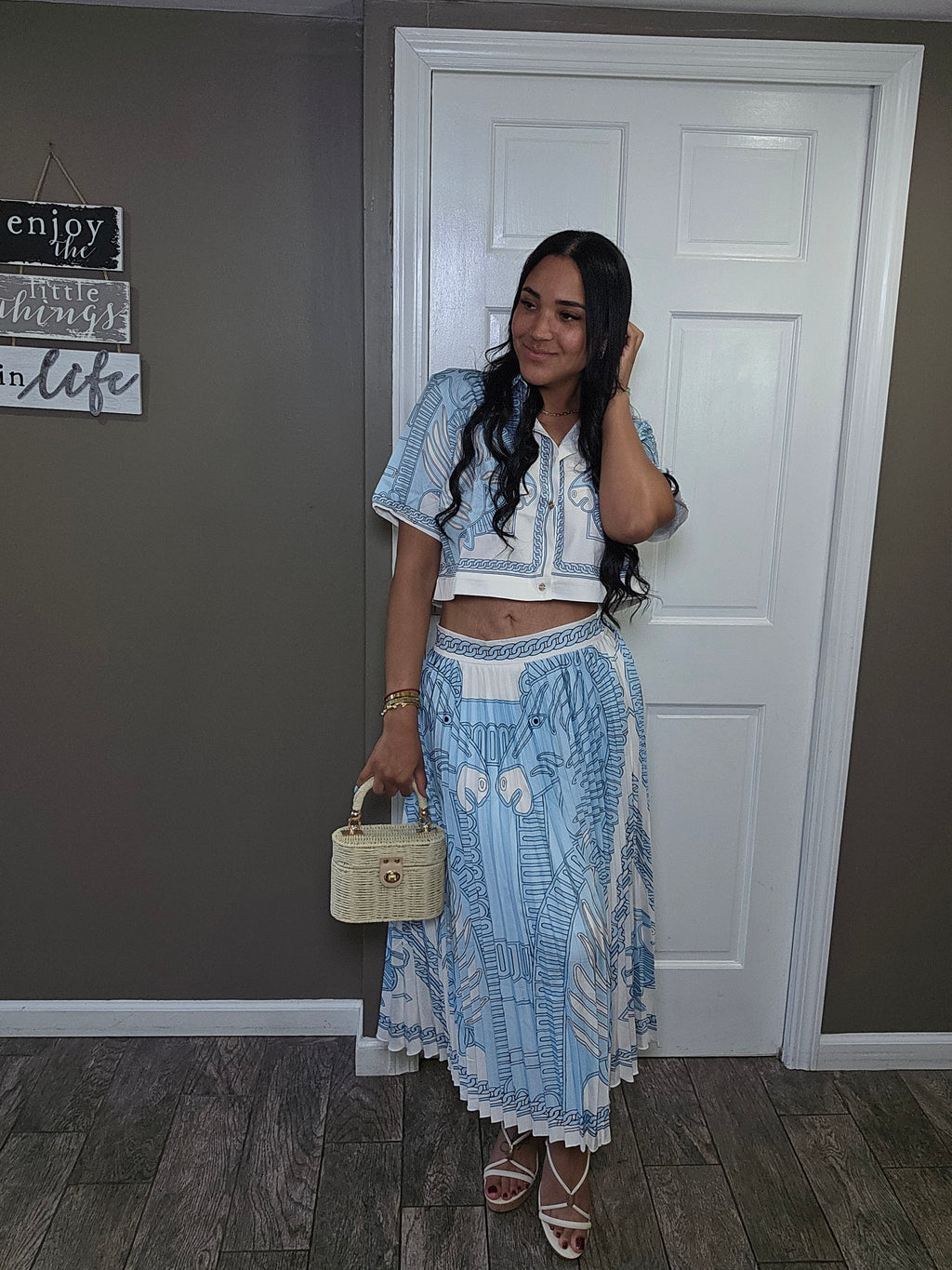 Capri Coast Pleated Set