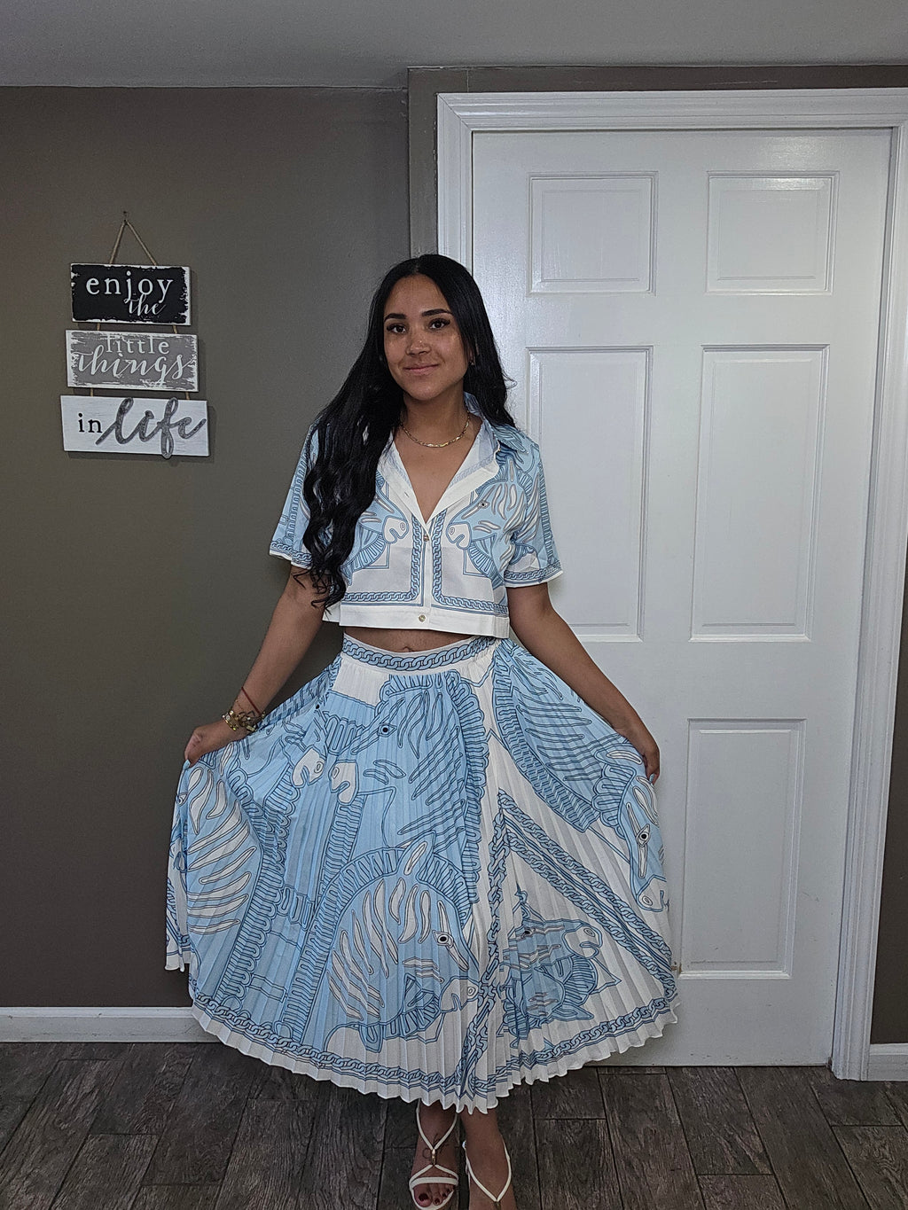 Capri Coast Pleated Set