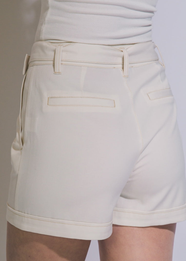 Chic Belted Tailored Shorts