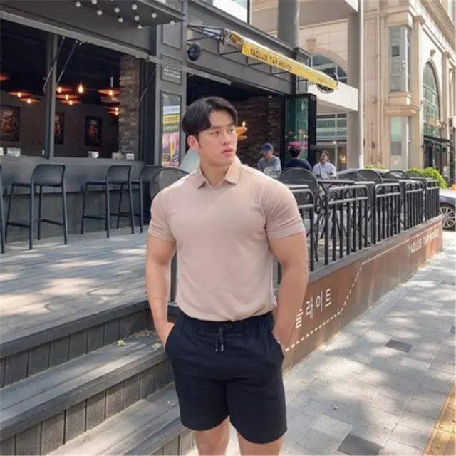 Men’s Slim Fit Polo T-Shirt Summer Casual Gym Workout Muscle Tee
